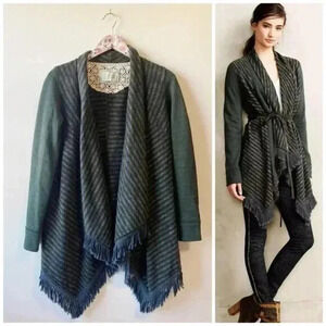 Anthropologie SATURDAY SUNDAY Green Elise Blanket Cardigan! S